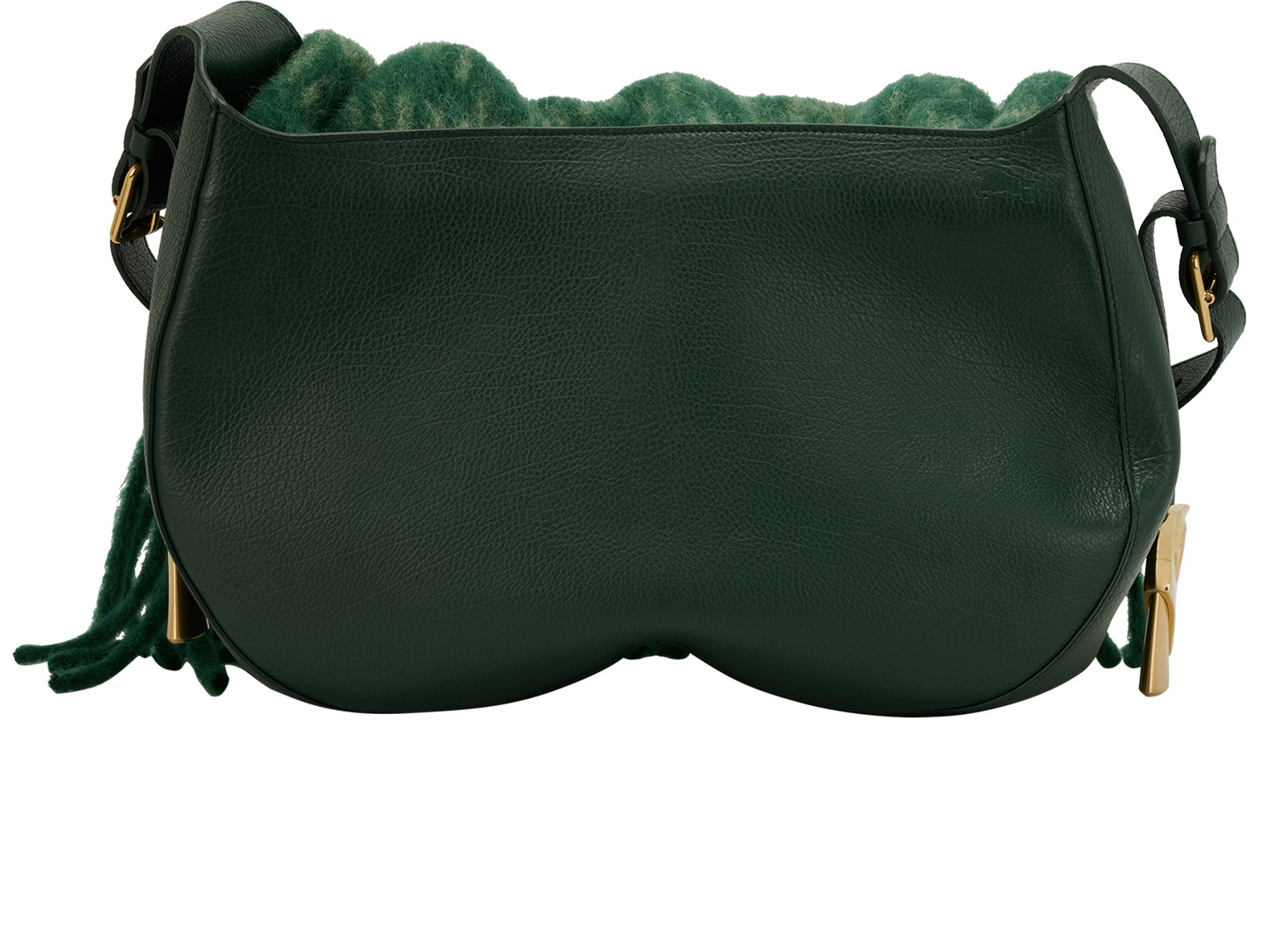 XL Chess Blanket, &pound;550, Handbags, Green, Leather/Wool, Back view